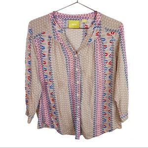 Anthropologie Maeve Sunset District Button Down Top